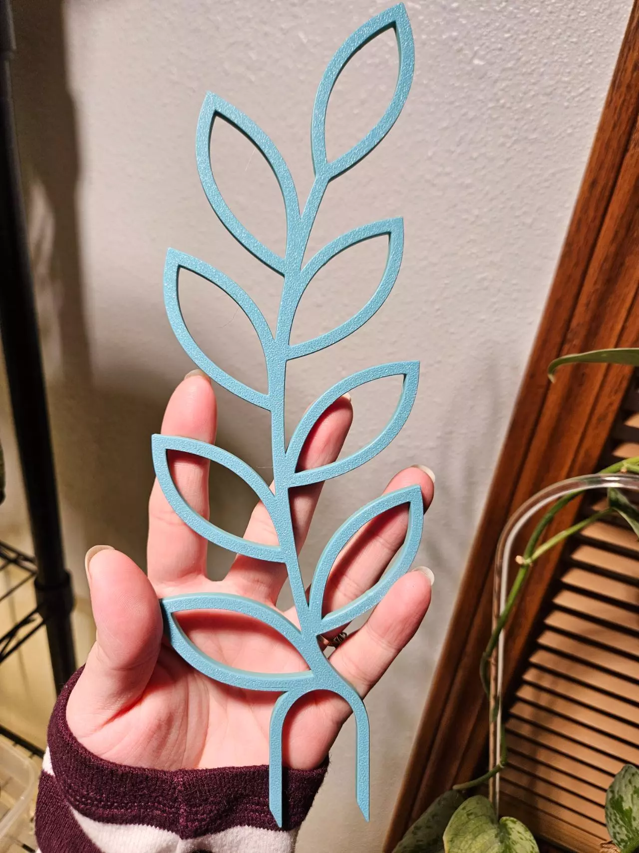 plant/Leaf trellis reversible blue and teal-0