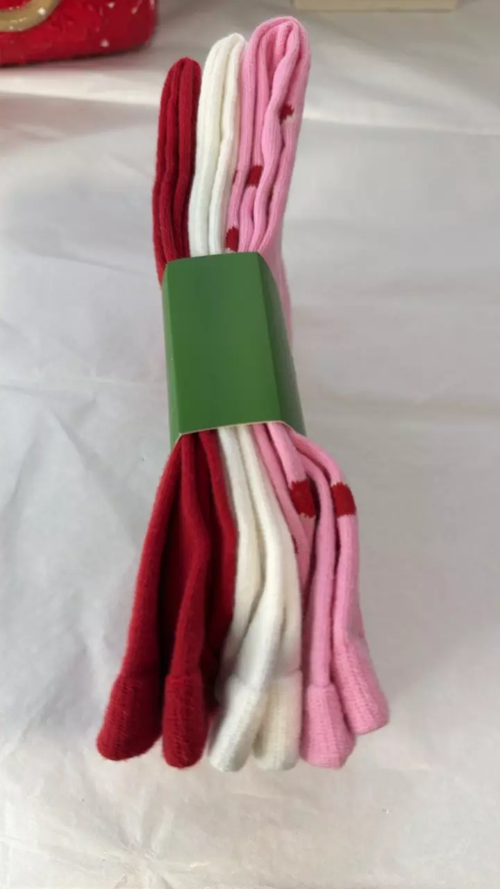 plant/Kate Spade 3 pairs of socks pink red and white-1