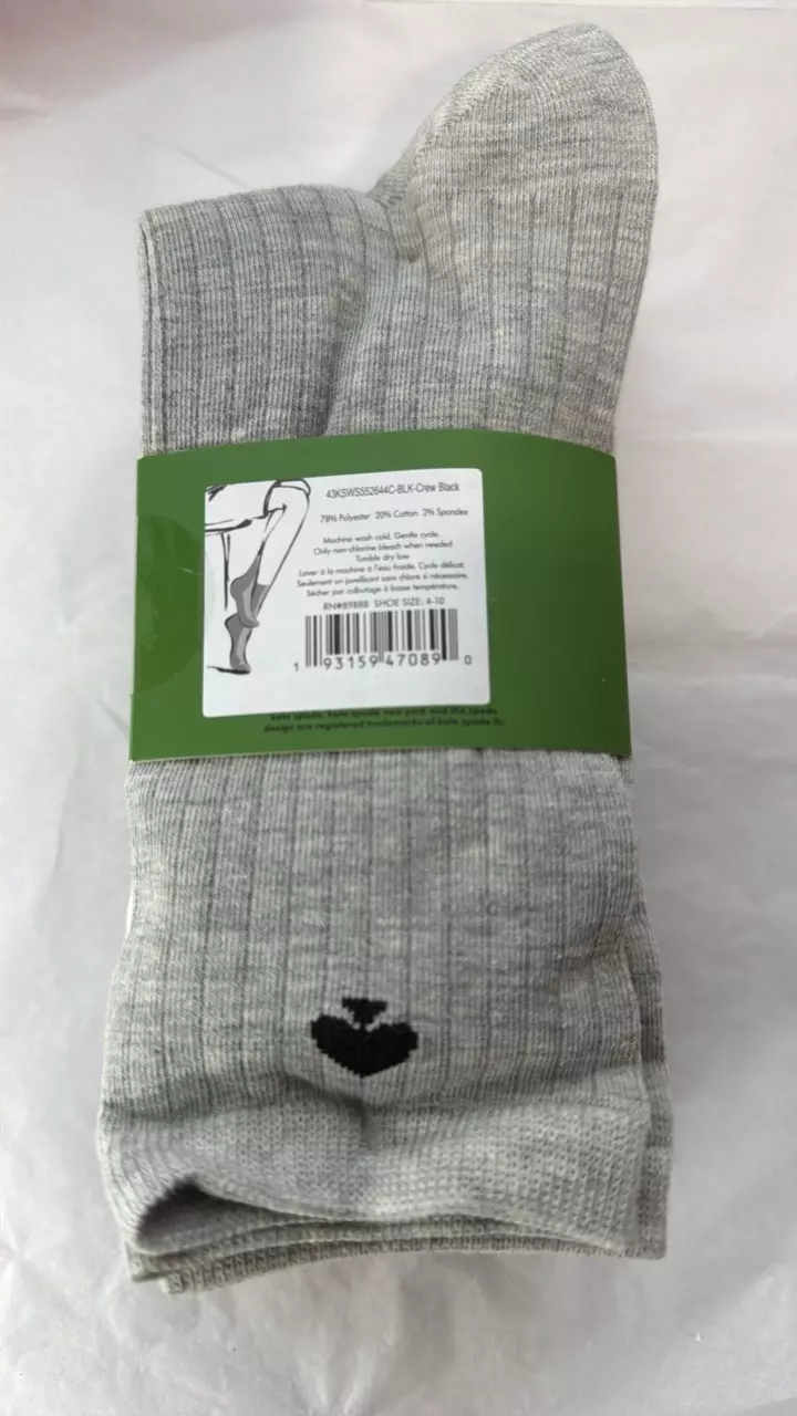 plant/Kate Spade 6 pairs of long socks black white and gray-2