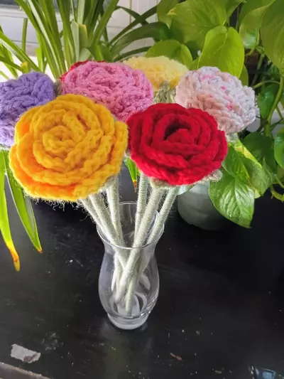 plant/Handmade crochet Roses-3-thumbnail