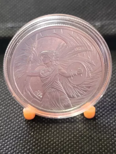 plant/Aztec Eagle Warrior - 1 oz .999 Fine Silver Round-0-thumbnail