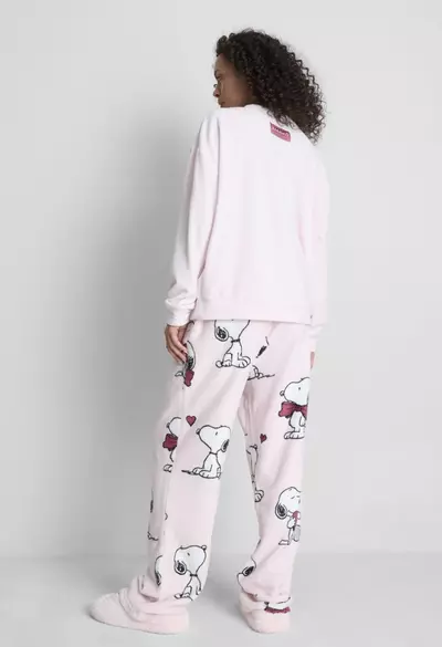 plant/Sz M Snoopy Plush Crew Neck Pajama Top and Bottom Set | Primark-6-thumbnail