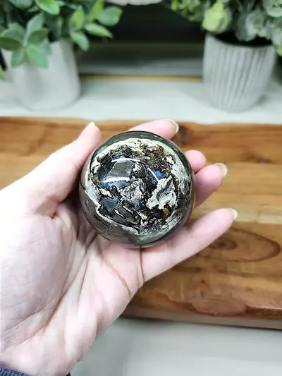 plant/Volcano Agate sphere w/stand approximately 56mm-2-thumbnail