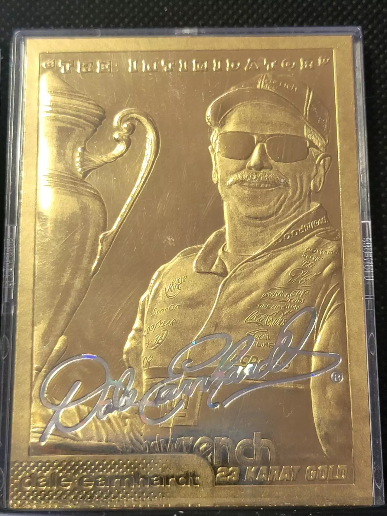 plant/23 kt Gold Card Dale Earnhardt with stand, box and COA-0