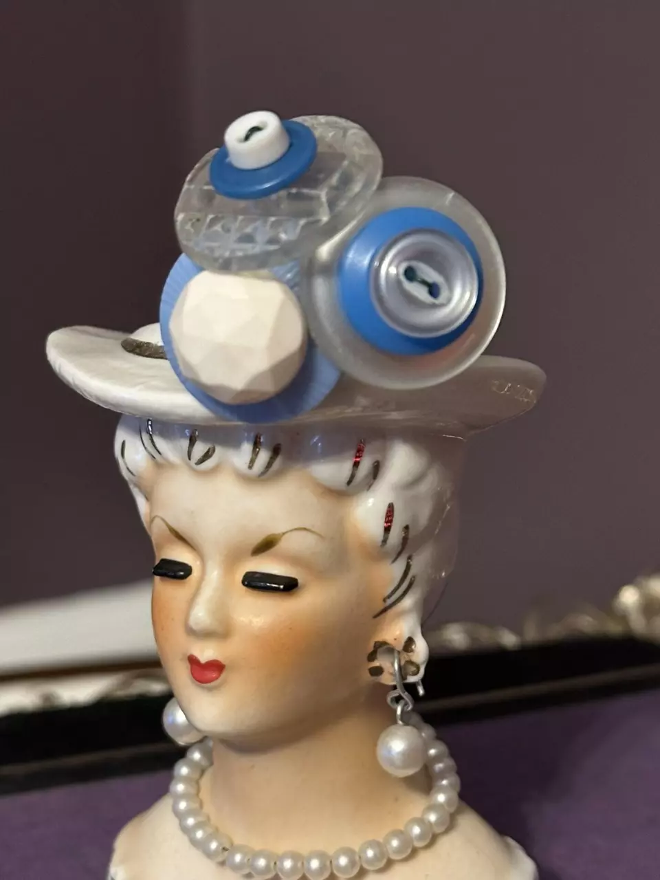 plant/Icy Blues Vintage Button Bouquet-0