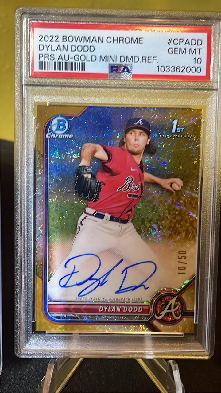 plant/2022 Bowman Chrome Dylan Dodd autographed 10/50-0