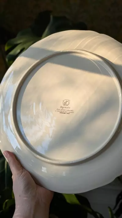 plant/agreste sarreguemines floral platter, made in france-1-thumbnail