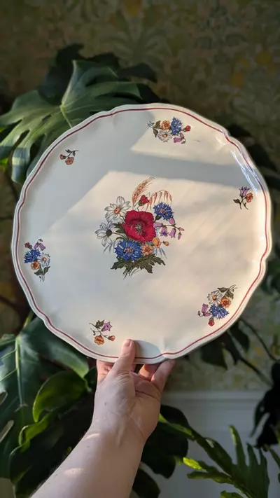 plant/agreste sarreguemines floral platter, made in france-0-thumbnail