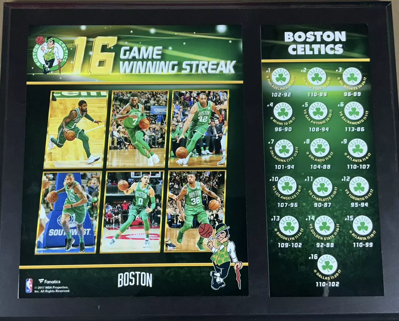 plant/Boston Celtics 16 Game Winning Streak 2017 NBA Fanatics-0