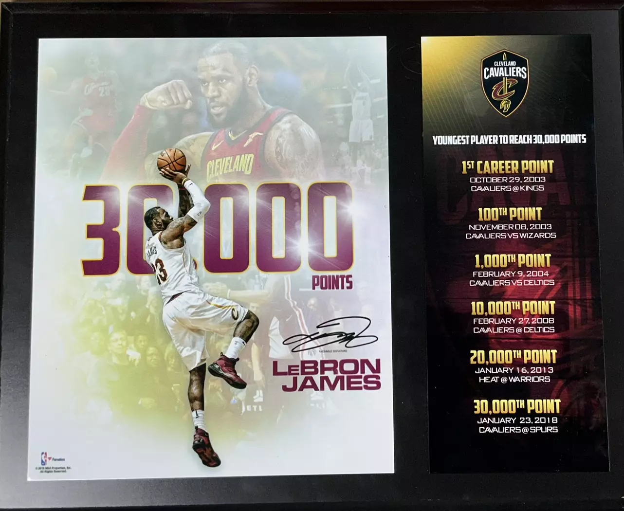 plant/LeBron James 30,000 Points 2018 Official NBA Licensed Fanatics Signature Series-0