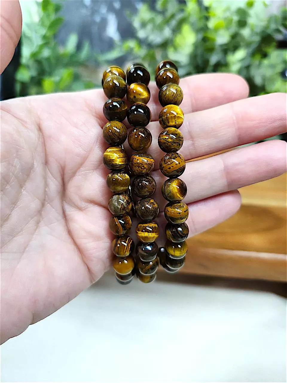 plant/Iron Tiger's Eye bracelet 8mm 7"-1