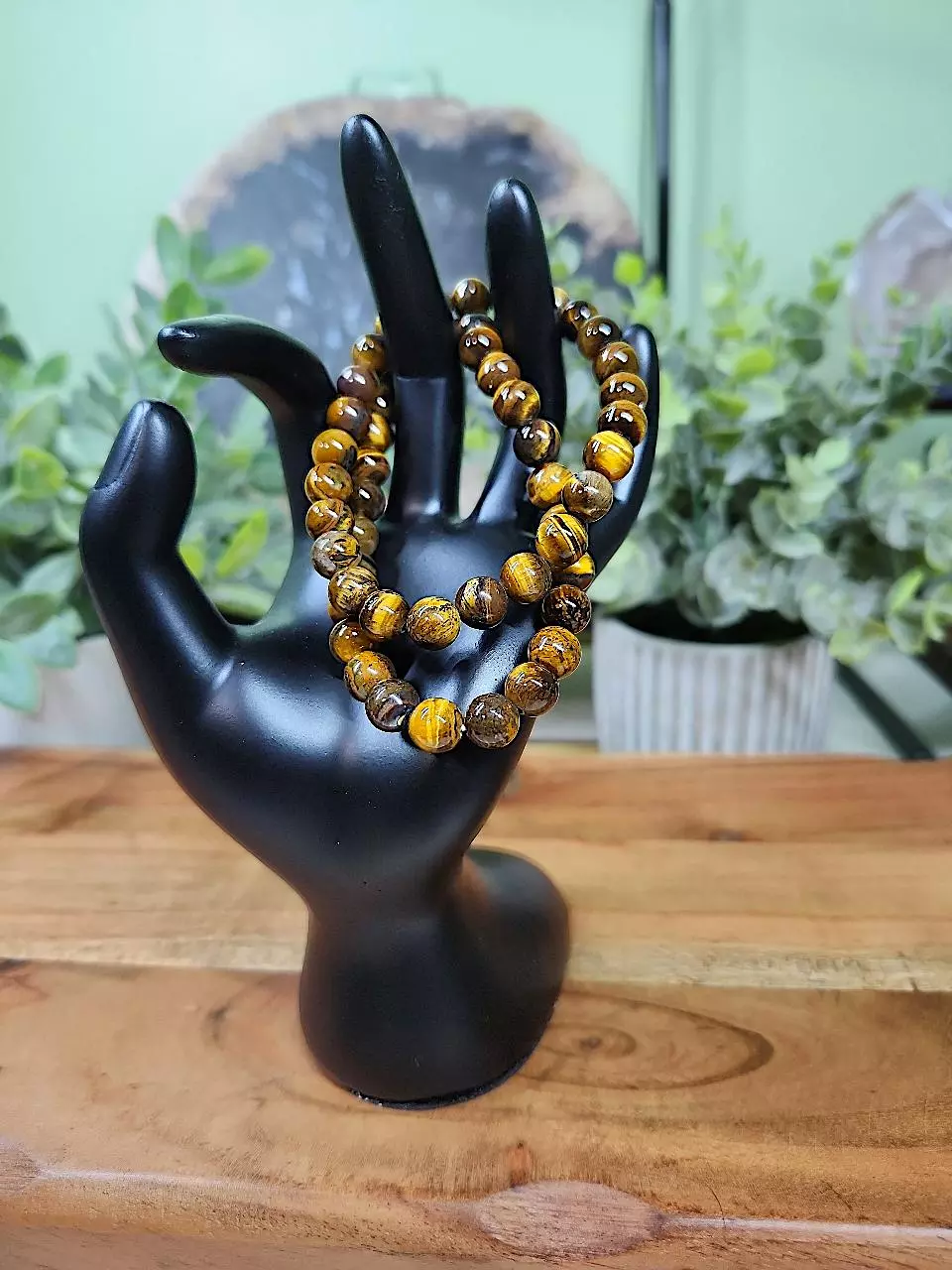 plant/Iron Tiger's Eye bracelet 8mm 7"-0