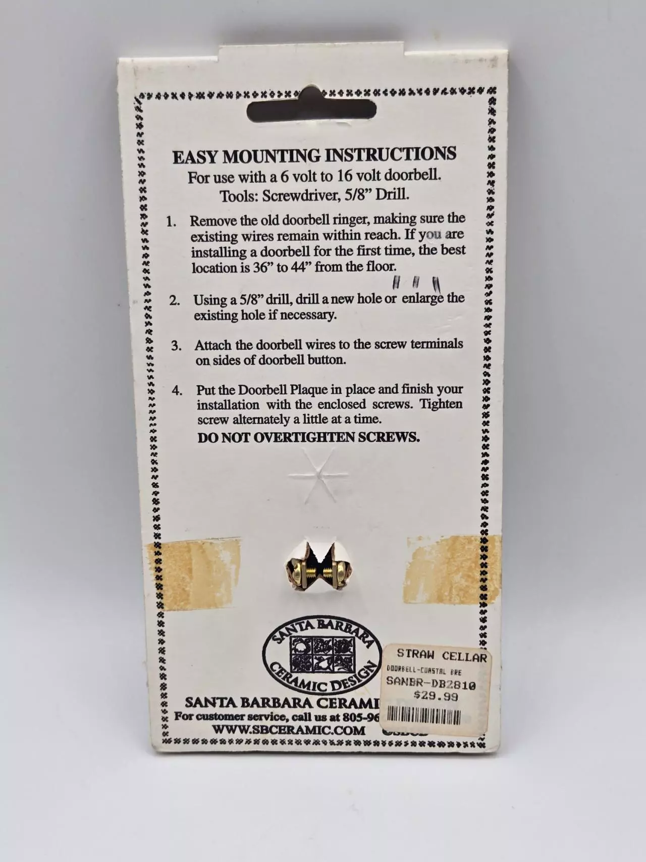 plant/Santa Barbara Ceramic Design Vintage Illuminated Doorbell Plaque Lighthouse-1