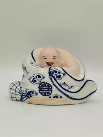 plant/Vintage Chinese Porcelain Laughing Buddha Budai Figurine Incense Holder-0-thumbnail