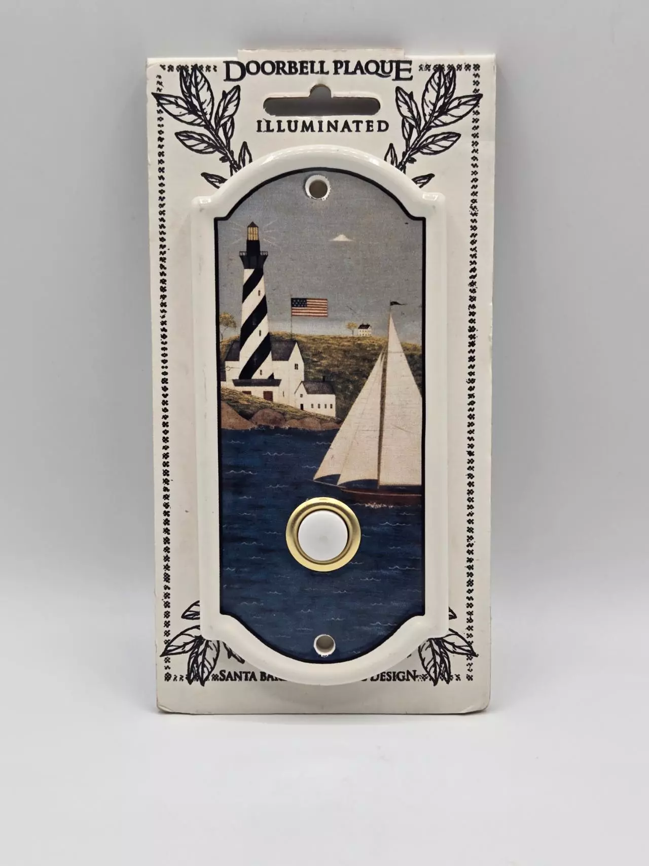 plant/Santa Barbara Ceramic Design Vintage Illuminated Doorbell Plaque Lighthouse-0
