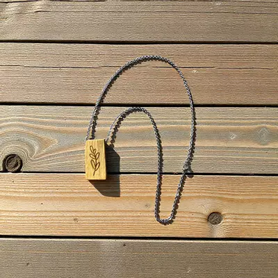 plant/Palo santo necklace with leaves symbol-1-thumbnail