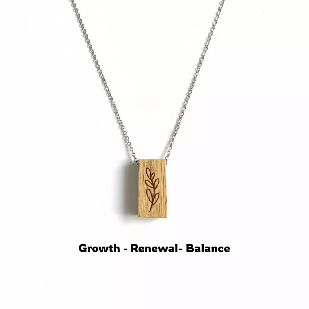 plant/Palo santo necklace with leaves symbol-0