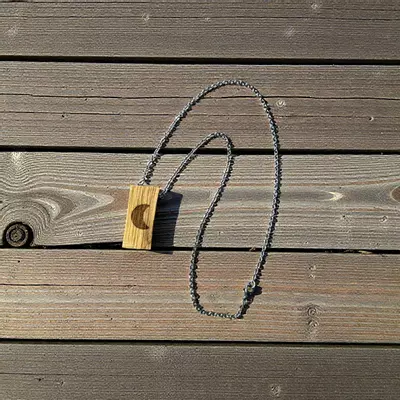 plant/Palo santo necklace with crescent moon-1-thumbnail