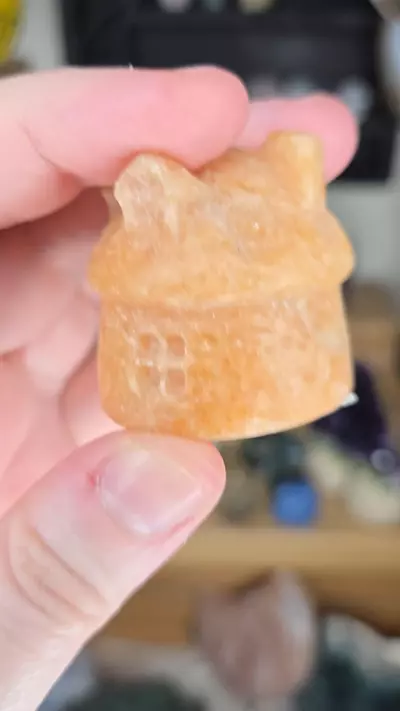 plant/Orange Calcite Mushroom Cottage Crystal Carving-3-thumbnail