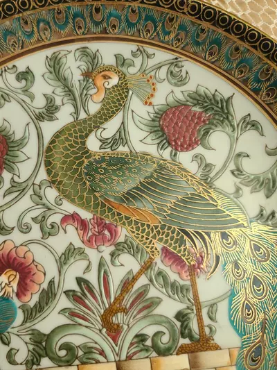 plant/Vintage Hand Painted Peacock Decorative Plate-1-thumbnail