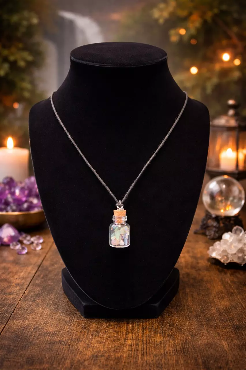 plant/Mixed gem vile Necklace-0