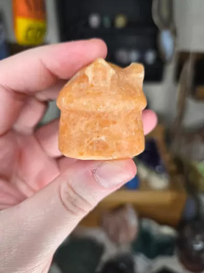 plant/Orange Calcite Mushroom Cottage Crystal Carving-0-thumbnail