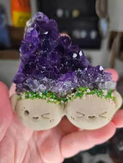 plant/Uruguay Amethyst Specimen Double Clay Crystal Buddy-0-thumbnail