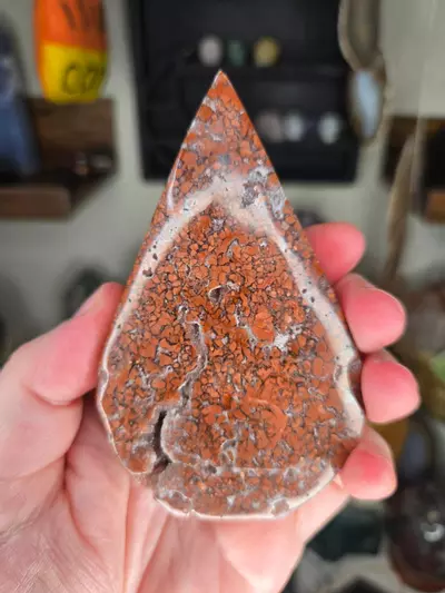plant/Druzy Red Cotton Candy (Pink) Agate Teardrop Flame Crystal Carving-1-thumbnail