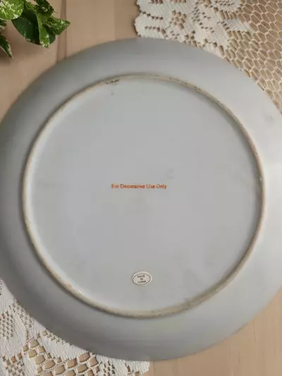 plant/Vintage Hand Painted Peacock Decorative Plate-2-thumbnail