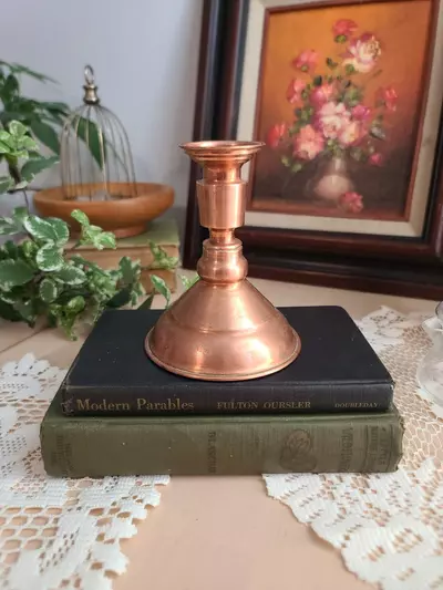 plant/Vintage Copper Candle Holder-0-thumbnail
