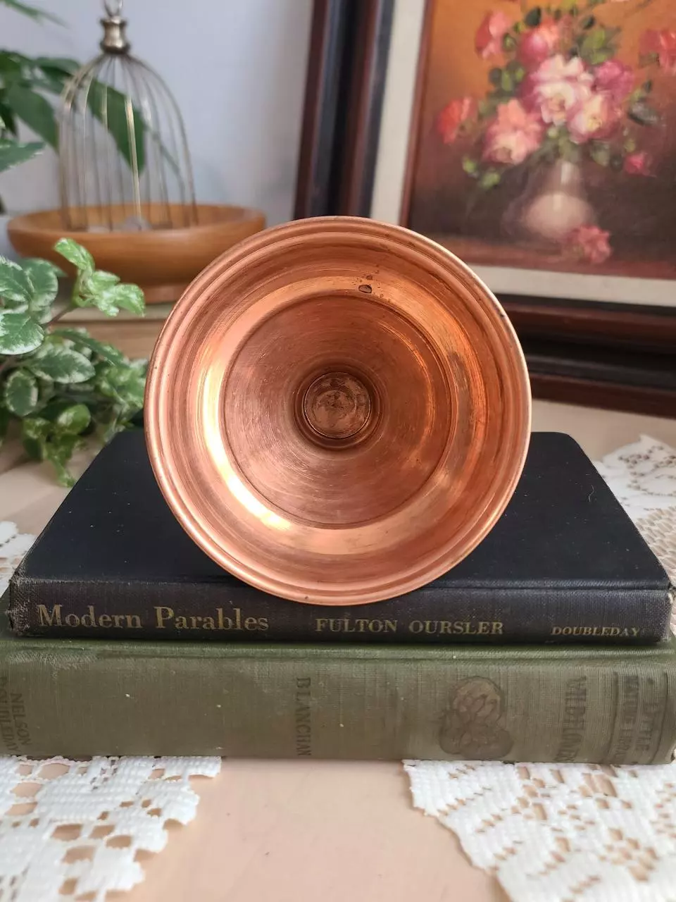 plant/Vintage Copper Candle Holder-1