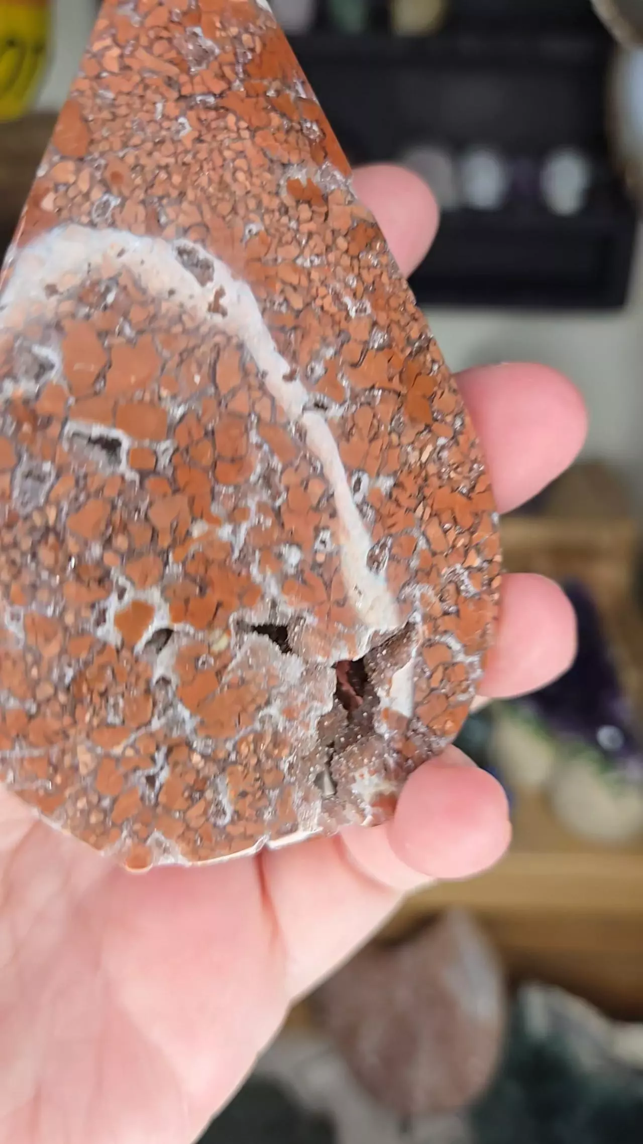 plant/Druzy Red Cotton Candy (Pink) Agate Teardrop Flame Crystal Carving-3