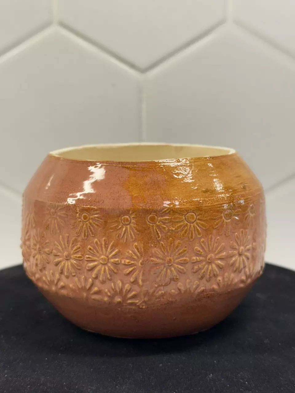 plant/Handmade Ceramic flower pattern pot-1