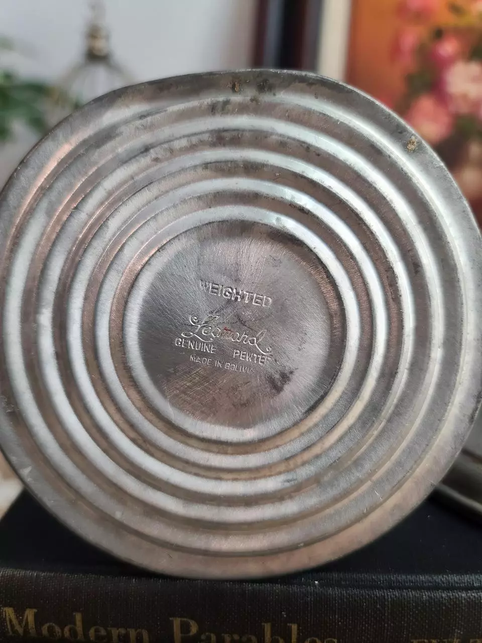 plant/Vintage Leonard Weighted Pewter Candlestick Holders- set of 2-2