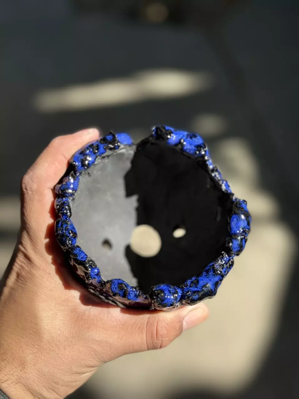 plant/Denim drip footed 4.25x3.5H-1