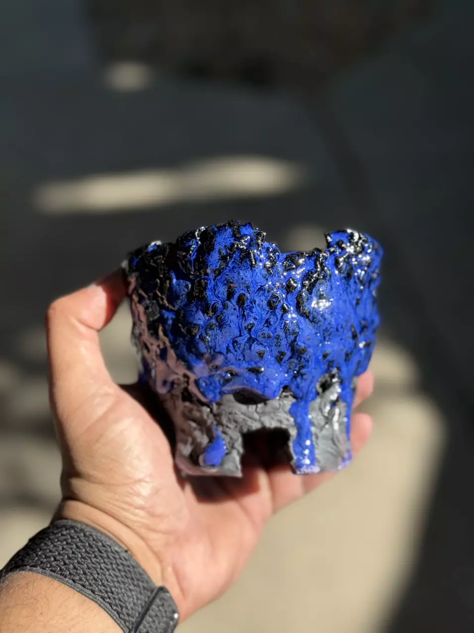 plant/Denim drip footed 4.25x3.5H-0