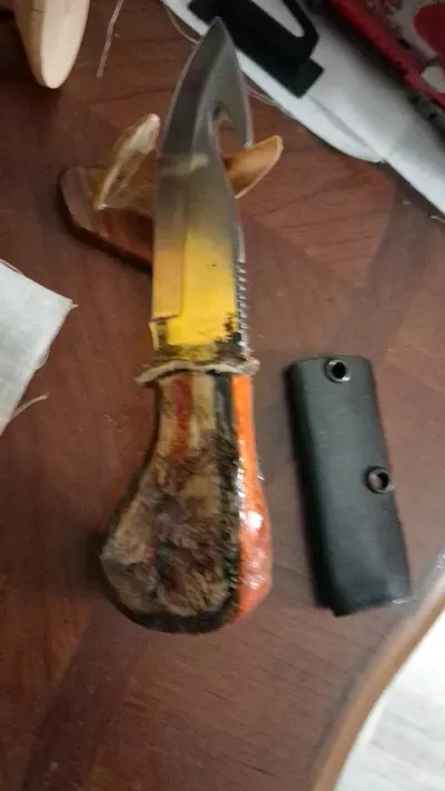 plant/Handmade  knife with alligator jaw-0-thumbnail