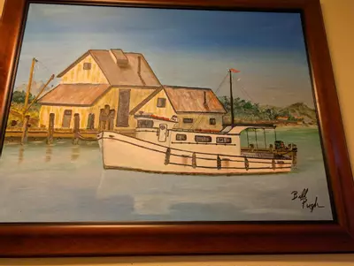 plant/Oil/acrylic painting dock 22x28-0-thumbnail