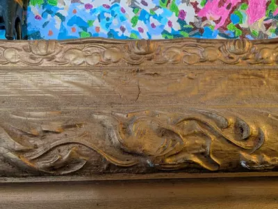 plant/Adobe home painting in antique frame-1-thumbnail