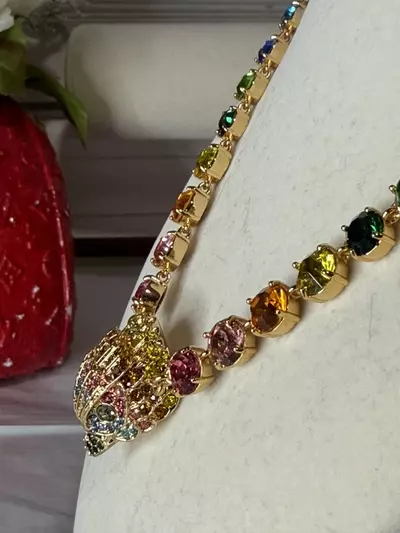 plant/Kurt Geiger London eagle crystal statement necklace 18” with dust bag-5-thumbnail