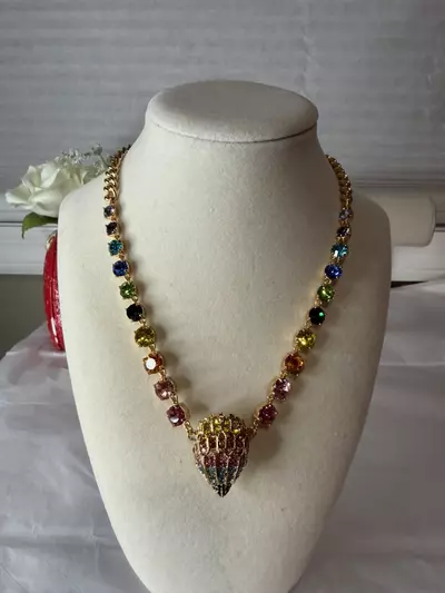 plant/Kurt Geiger London eagle crystal statement necklace 18” with dust bag-0-thumbnail