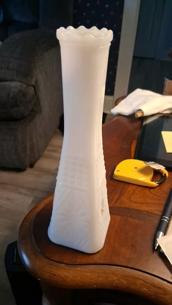 plant/Mid -century White Milk vase-0