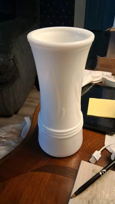 plant/Vintage White Milk Vase 9" Mid Century bud vase-0-thumbnail