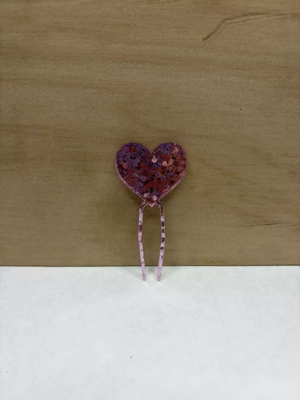 plant/5pk Chunky Pink Glitter heart Prop Pins-0