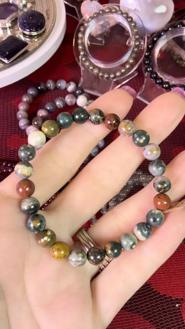 plant/Orbicular Ocean Jasper 7mm-1