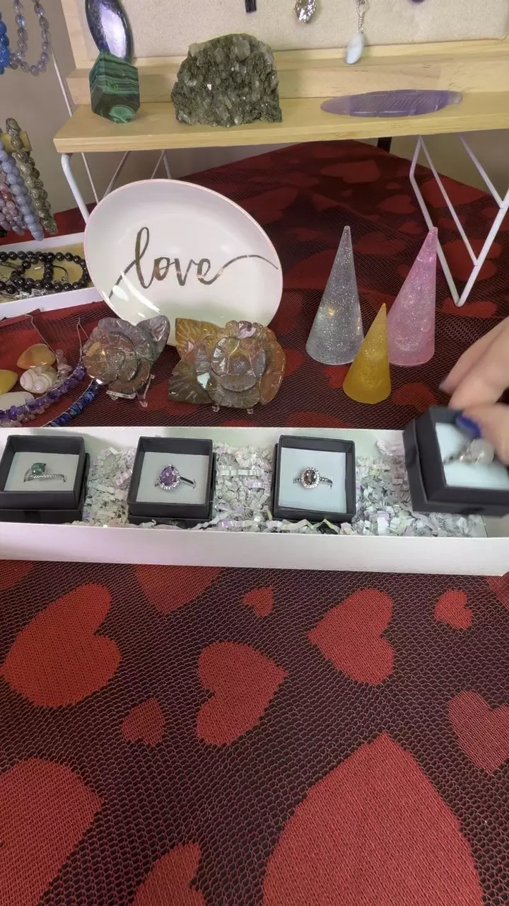 plant/4 piece adjustable ring Gift Set 💎🎁-3