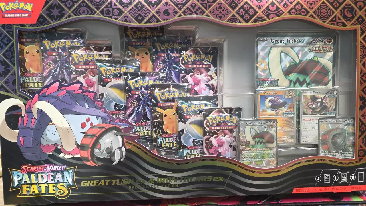 plant/Paldean Fates Scarlet & Violet Premium Collection Box - 11 Packs plus Promos-0