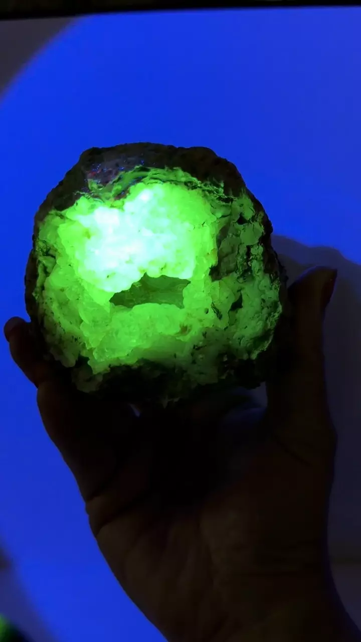 plant/Hyalite Opal Geode UV Reactive-2