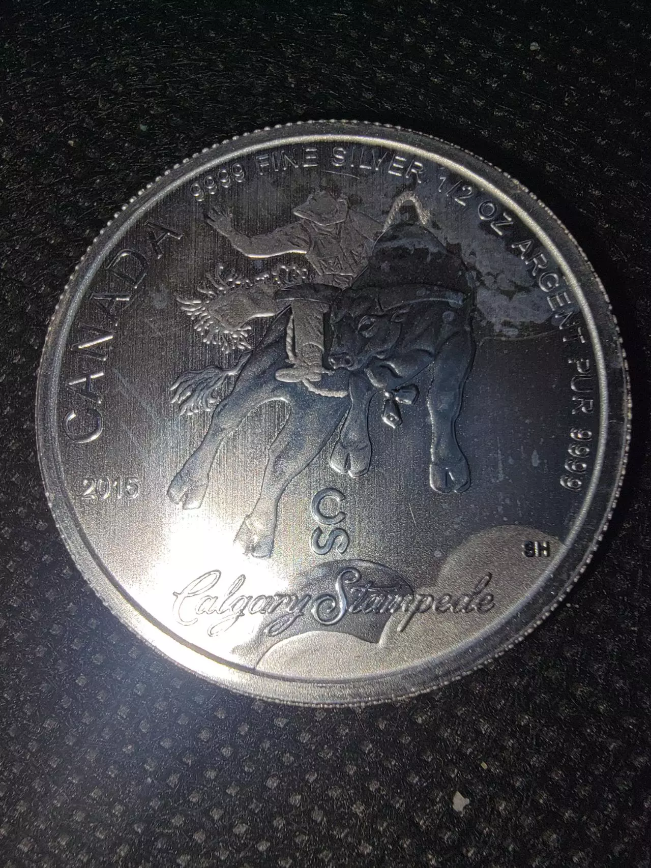 plant/2015 Royal Canadian Mint 1/2 oz Calgary Stampede silver bullion coin.-0