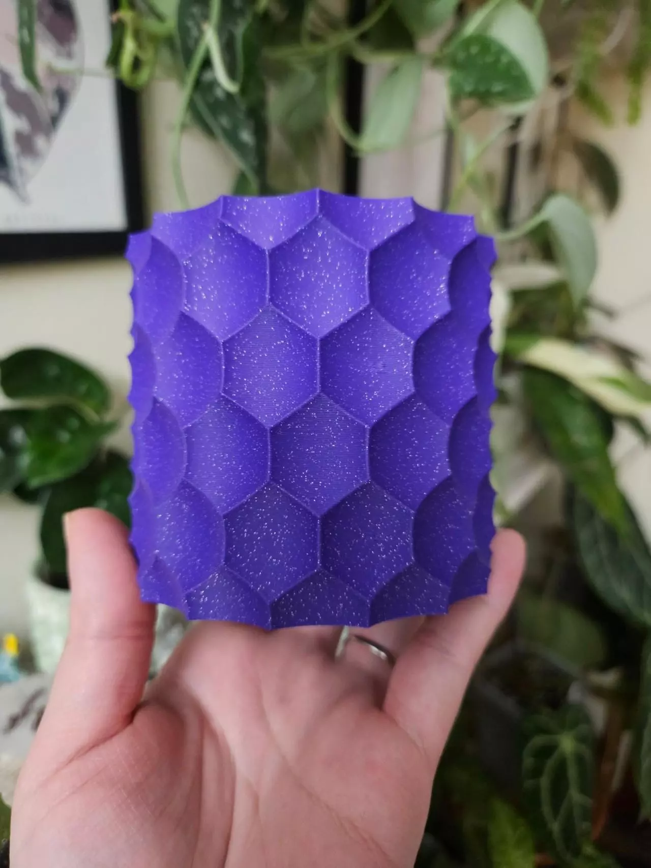 plant/Purple sparkle 3" honeycomb cache pot-2